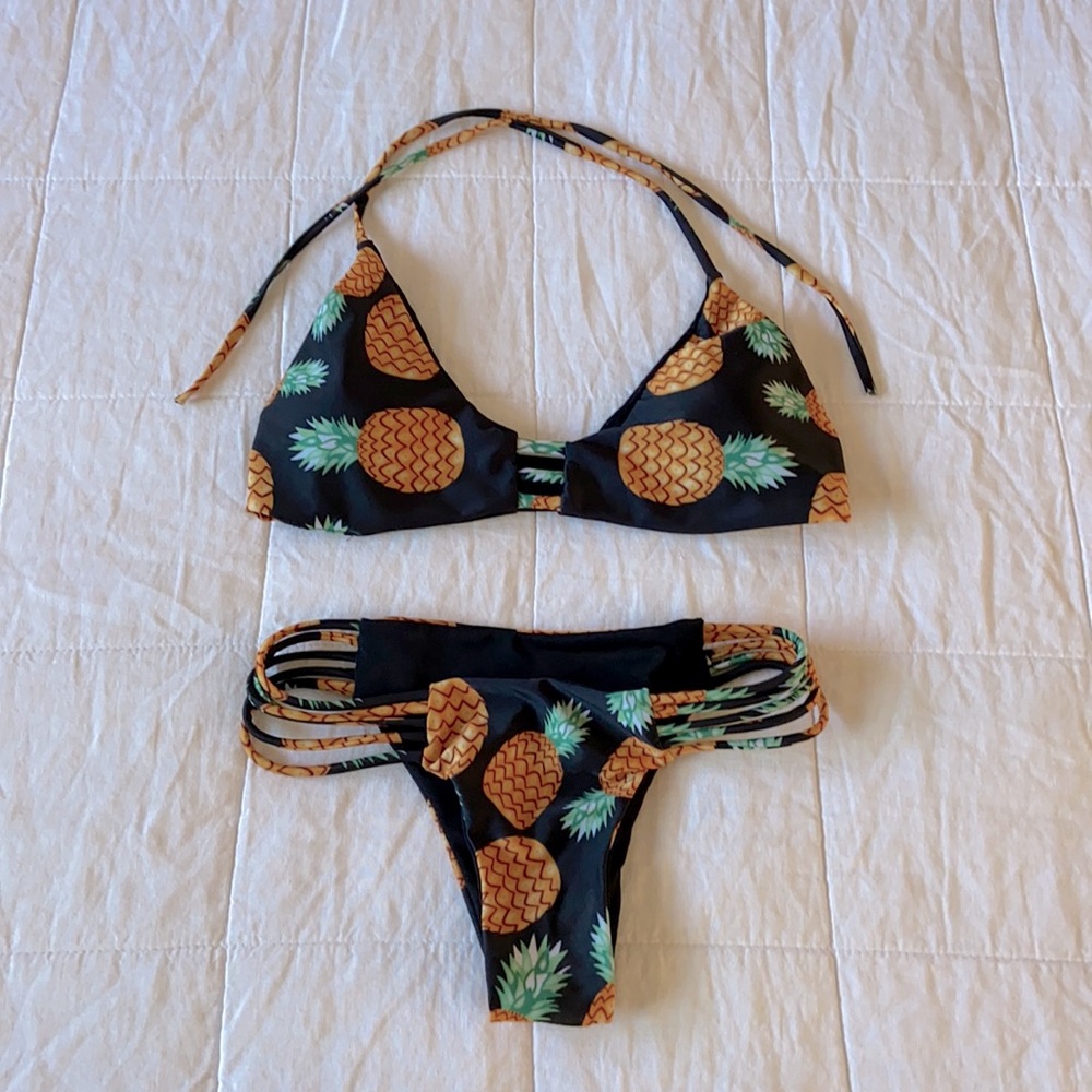 Pineapple Strappy Bikini Set